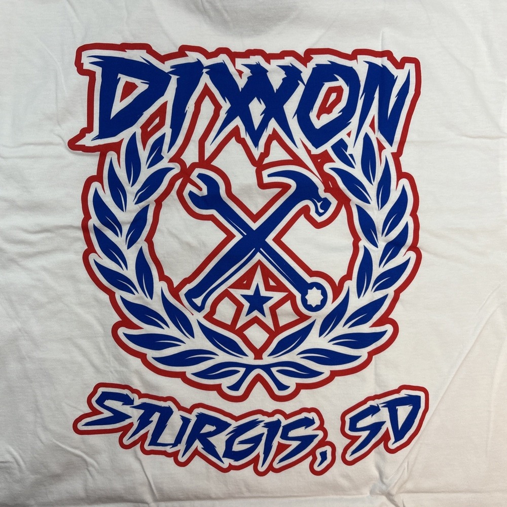 Dixxon Flannel Company Sturgis USA Sketchy Crest T-Shirt White Men's Large NEW